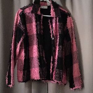 Keren Hart black and pink jacket